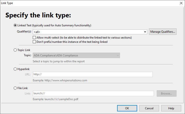 Linking Text screenshot